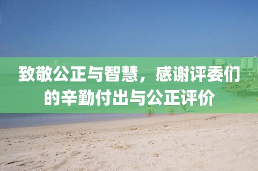 致敬公正与智慧，感谢评委们的辛勤付出与公正评价