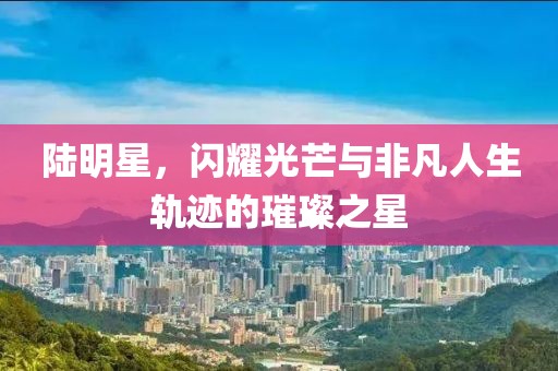 陆明星，闪耀光芒与非凡人生轨迹的璀璨之星