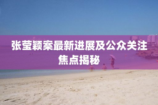 张莹颖案最新进展及公众关注焦点揭秘