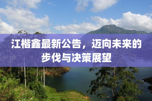 江楷鑫最新公告，迈向未来的步伐与决策展望