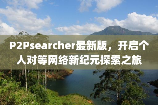 P2Psearcher最新版，开启个人对等网络新纪元探索之旅
