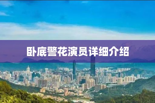 卧底警花演员详细介绍