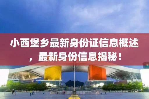 小西堡乡最新身份证信息概述，最新身份信息揭秘！