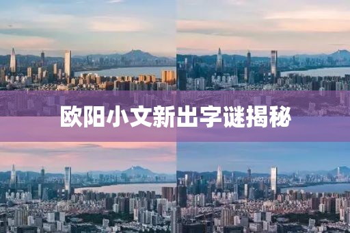 欧阳小文新出字谜揭秘