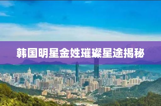 韩国明星金姓璀璨星途揭秘