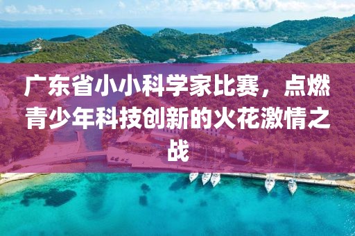 广东省小小科学家比赛，点燃青少年科技创新的火花激情之战