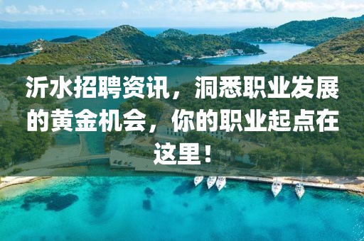 沂水招聘资讯，洞悉职业发展的黄金机会，你的职业起点在这里！