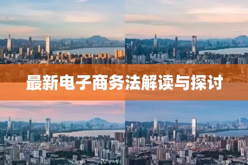 最新电子商务法解读与探讨