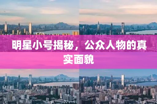明星小号揭秘，公众人物的真实面貌