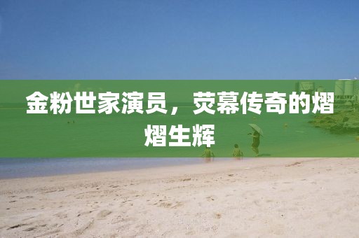 金粉世家演员，荧幕传奇的熠熠生辉