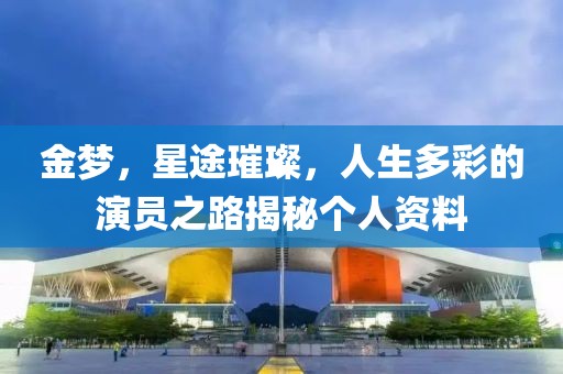 金梦，星途璀璨，人生多彩的演员之路揭秘个人资料