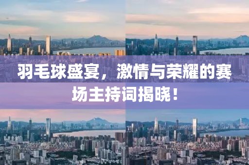 羽毛球盛宴，激情与荣耀的赛场主持词揭晓！