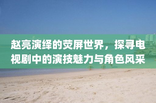 赵亮演绎的荧屏世界，探寻电视剧中的演技魅力与角色风采