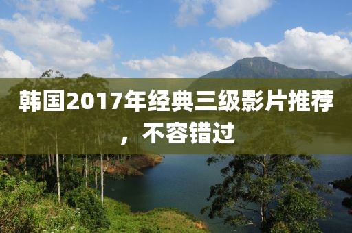 韩国2017年经典三级影片推荐，不容错过