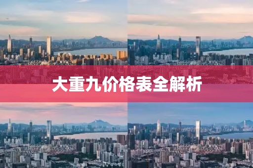大重九价格表全解析