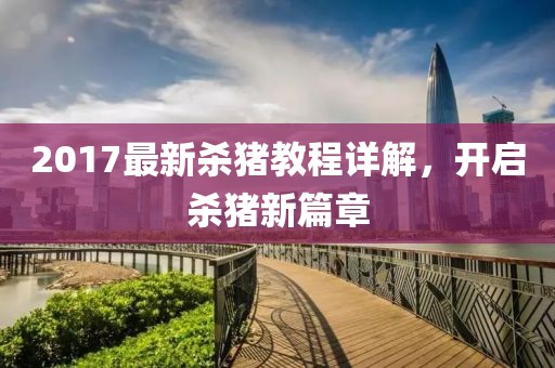 2017最新杀猪教程详解，开启杀猪新篇章
