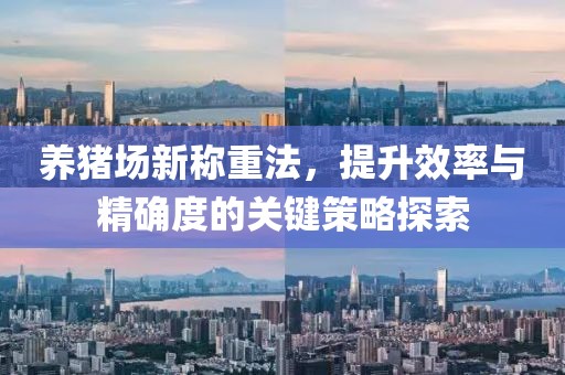 养猪场新称重法，提升效率与精确度的关键策略探索