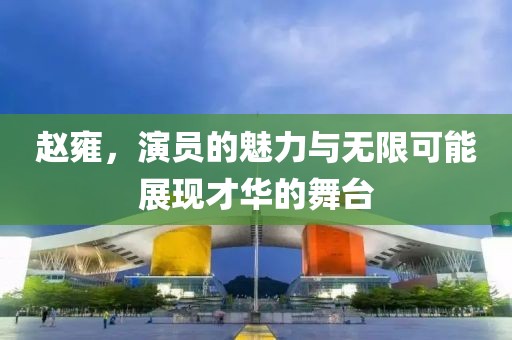 赵雍，演员的魅力与无限可能展现才华的舞台