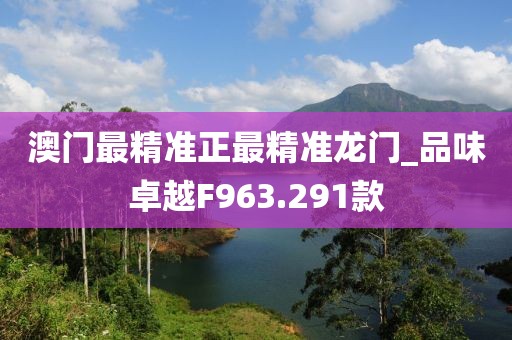 澳门最精准正最精准龙门_品味卓越F963.291款