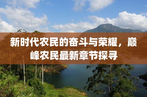 新时代农民的奋斗与荣耀，巅峰农民最新章节探寻