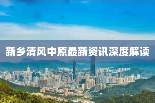 新乡清风中原最新资讯深度解读