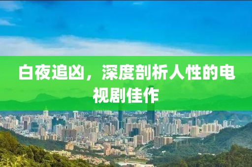 白夜追凶，深度剖析人性的电视剧佳作