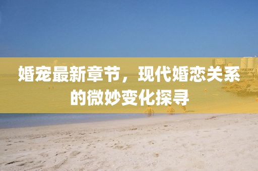 婚宠最新章节，现代婚恋关系的微妙变化探寻