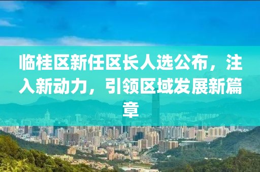 临桂区新任区长人选公布，注入新动力，引领区域发展新篇章