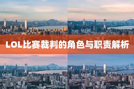 LOL比赛裁判的角色与职责解析