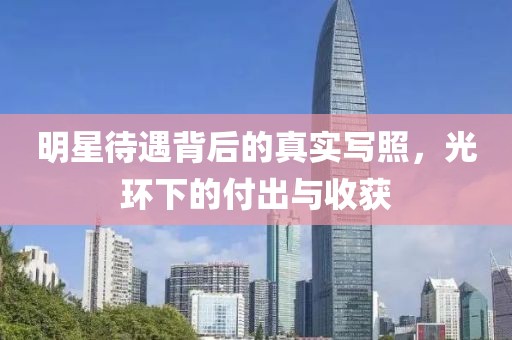 明星待遇背后的真实写照，光环下的付出与收获