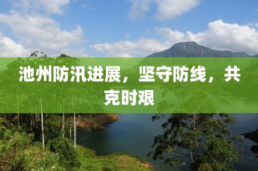 池州防汛进展，坚守防线，共克时艰