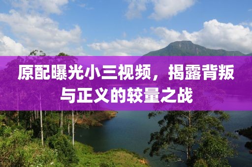 原配曝光小三视频，揭露背叛与正义的较量之战