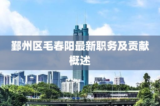 鄞州区毛春阳最新职务及贡献概述