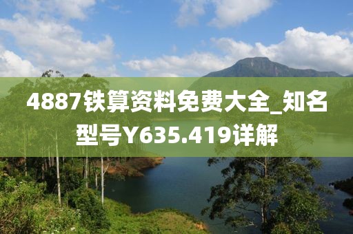 4887铁算资料免费大全_知名型号Y635.419详解