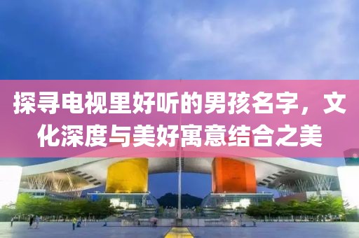 探寻电视里好听的男孩名字，文化深度与美好寓意结合之美