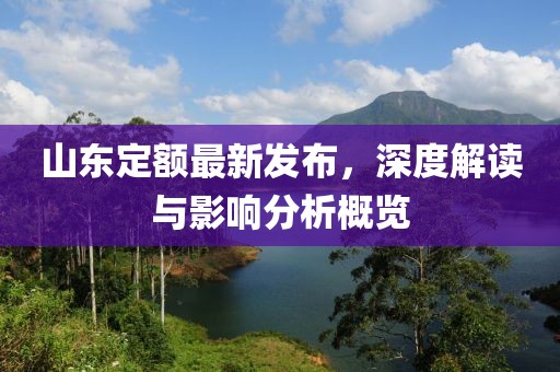 山东定额最新发布，深度解读与影响分析概览
