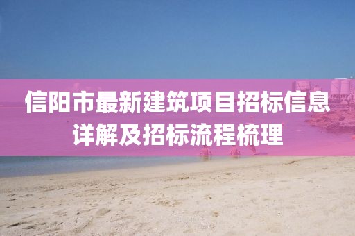 信阳市最新建筑项目招标信息详解及招标流程梳理