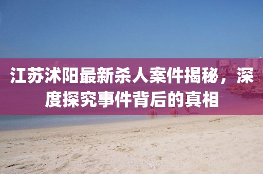 江苏沭阳最新杀人案件揭秘，深度探究事件背后的真相