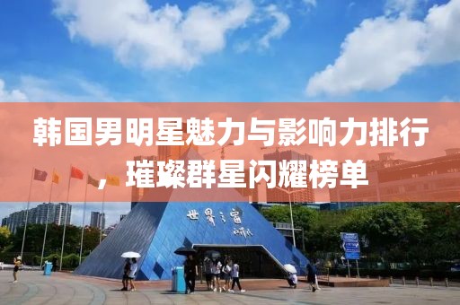 韩国男明星魅力与影响力排行,璀璨群星闪耀榜单