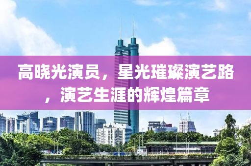 高晓光演员,星光璀璨演艺路,演艺生涯的辉煌篇章