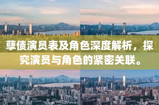 孽债演员表及角色深度解析，探究演员与角色的紧密关联。