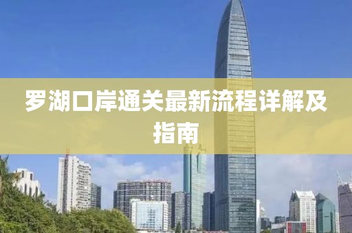罗湖口岸通关最新流程详解及指南