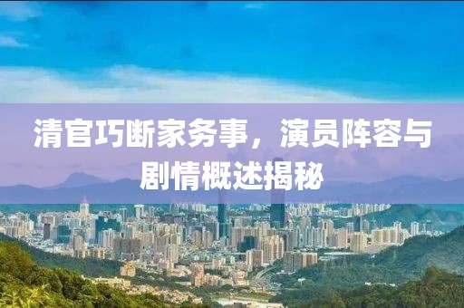 清官巧断家务事,演员阵容与剧情概述揭秘