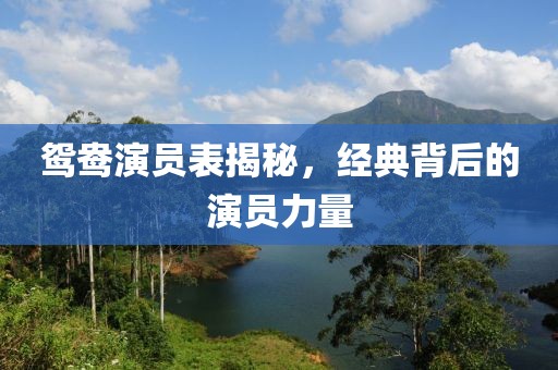 鸳鸯演员表揭秘，经典背后的演员力量