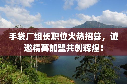 手袋厂组长职位火热招募,诚邀精英加盟共创辉煌!