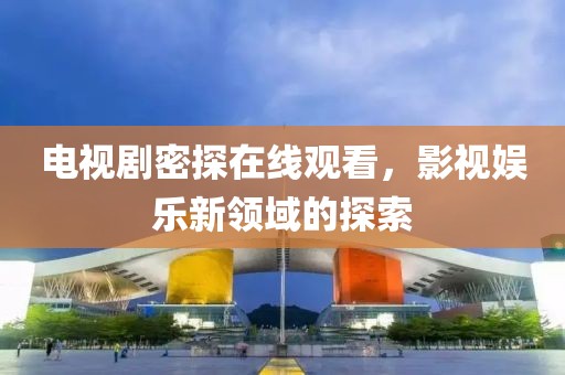 电视剧密探在线观看，影视娱乐新领域的探索