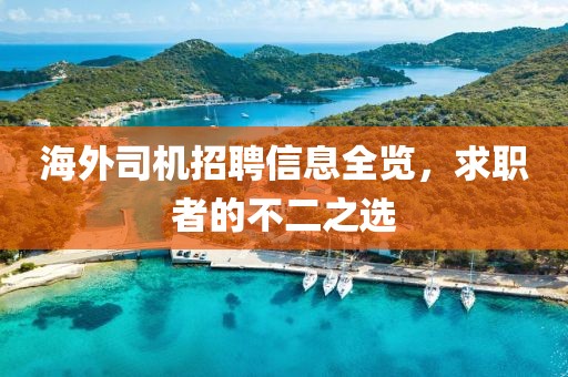 海外司机招聘信息全览，求职者的不二之选