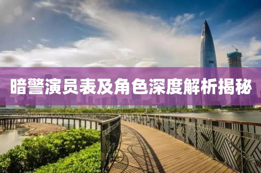 暗警演员表及角色深度解析揭秘